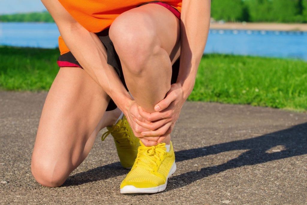 Sports injury to legs being fixed at Spine Sport Feet Helensvale