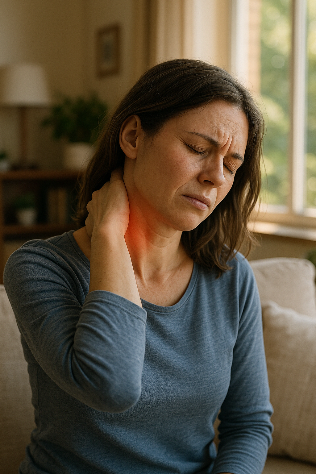 lady with chronic neck pain