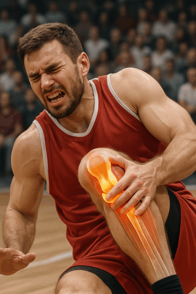 a sports athlete injures his knee while playing sport in australia. he needs a chiropractor to give him therapy and reduce his pain